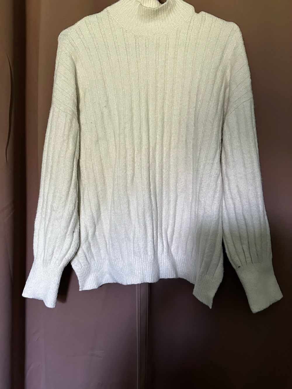 Jessica Simpson Cream Ribbed Mock Neck Sweater